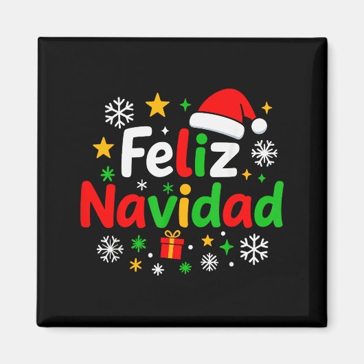Feliz Navidad Pajamas Shirt, Cute Spanish Mexican  Magneet (Voorkant)