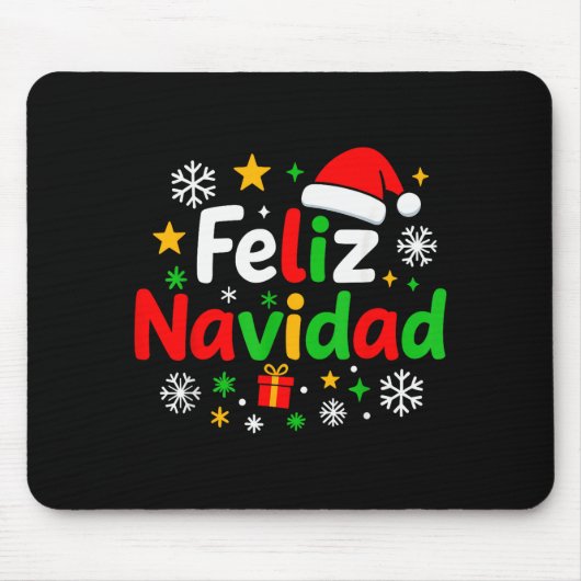 Feliz Navidad Pajamas Shirt, Cute Spanish Mexican  Muismat (Voorkant)