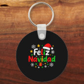 Feliz Navidad Pajamas Shirt, Cute Spanish Mexican  Sleutelhanger (Voorkant)