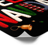 Feliz Navidad Pajamas Spanish Mexican Christmas Bo Poster (Hoek)