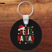 Feliz Navidad Pajamas Spanish Mexican Christmas Bo Sleutelhanger (Voorkant)