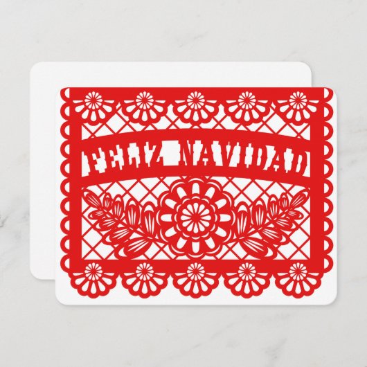 Feliz Navidad Papel Picado Feestdagenkaart (Voorkant / Achterkant)