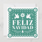 Feliz Navidad Papel Picado Foto Kaart (Voorkant)