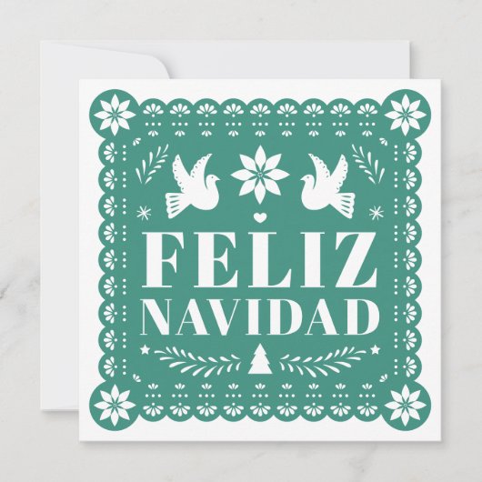 Feliz Navidad Papel Picado Foto Kaart (Voorkant)