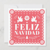 Feliz Navidad Papel Picado Foto Kaart (Voorkant)