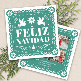 Feliz Navidad Papel Picado Foto Kerstkaart