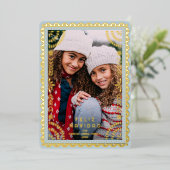 Feliz Navidad Papel Picado Foto Vakantie Gouden Fo Folie Feestdagenkaart (Staand Voorkant)