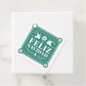 Feliz Navidad Papel Picado Gift Label (In situ)