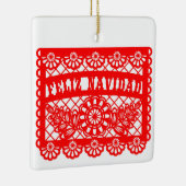 Feliz Navidad Papel Picado Keramisch Ornament (Rechts)