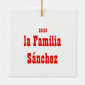 Feliz Navidad Papel Picado Keramisch Ornament (Achterkant)