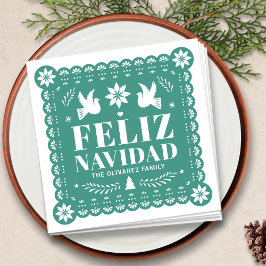 Feliz Navidad Papel Picado Kerstmis Servet