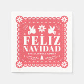 Feliz Navidad Papel Picado Kerstmis Servet (Voorkant)