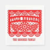 Feliz Navidad Papel Picado Servet (Voorkant)