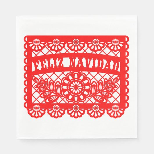 Feliz Navidad Papel Picado Servet (Voorkant)