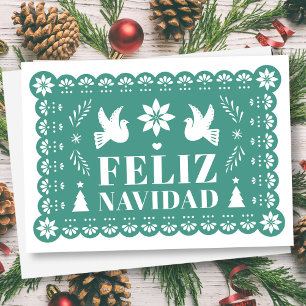 Feliz Navidad Papel Picado Style Christmas Kaart