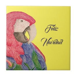 Feliz Navidad Parrot Kerstmis Macaw Tegeltje