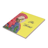 Feliz Navidad Parrot Kerstmis Macaw Tegeltje (Zijkant)