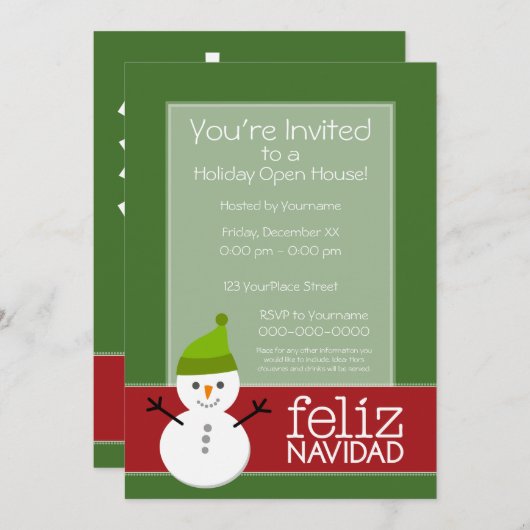 Feliz Navidad - partijuitnodiging Kaart (Voorkant / Achterkant)