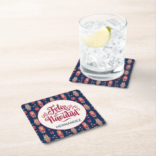 Feliz Navidad Persoonlijk Kartonnen Onderzetters (Insitu)