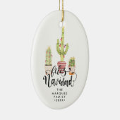 Feliz Navidad Persoonlijke kerstversiering Keramisch Ornament (Rechts)