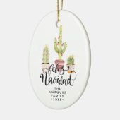 Feliz Navidad Persoonlijke kerstversiering Keramisch Ornament (Links)
