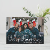 Feliz Navidad Photo Holiday Card Feestdagenkaart (Staand voorkant)