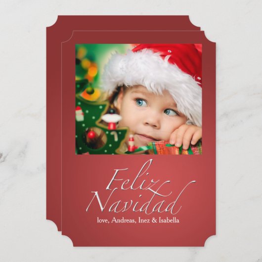 Feliz Navidad Photo Holiday Card Feestdagenkaart (Voorkant / Achterkant)