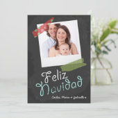 Feliz Navidad Photo Lijst en kleurrijke tape Feestdagenkaart (Staand voorkant)