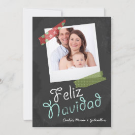Feliz Navidad Photo Lijst en kleurrijke tape Feestdagenkaart