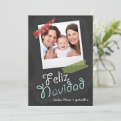Feliz Navidad Photo Lijst en kleurrijke tape Feestdagenkaart (Staand voorkant)
