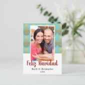 Feliz Navidad Pineapple Holiday-fotokaart Feestdagenkaart (Staand voorkant)