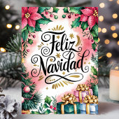 Feliz Navidad Poinsettia Kerstmis Feestdagen Kaart