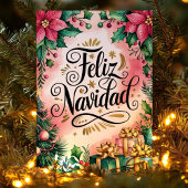 Feliz Navidad Poinsettia Kerstmis Feestdagen Kaart