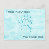 Feliz Navidad - Polar Beer Paw Print Briefkaart (Voorkant)