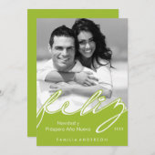 Feliz Navidad Prettige feestdagen {groen} Feestdagenkaart (Voorkant / Achterkant)