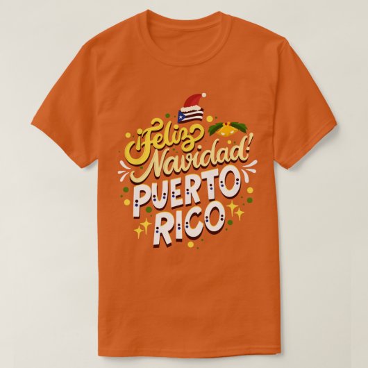 Feliz Navidad Puerto Rico Merry Kerstmis T-shirt (Design voorkant)