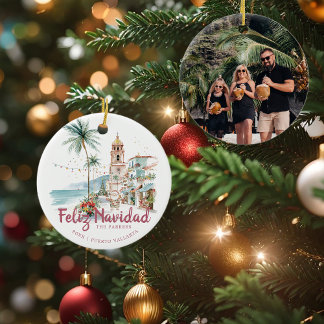 Feliz Navidad Puerto Vallarta Christmas Photo Keramisch Ornament