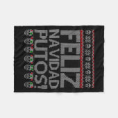 Feliz Navidad Putos Chingon Ugly Xmas Sweater Chri Fleece Deken (Voorkant (Horizontaal))