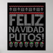 Feliz Navidad Putos Chingon Ugly Xmas Sweater Chri Poster (Voorkant)