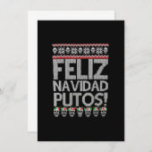 Feliz Navidad Putos Funny Mexican Ugly Xmas Kaart (Voorkant / Achterkant)