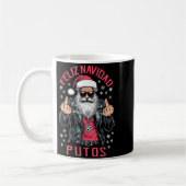 Feliz Navidad Putos Funny Rude Spanish Santa Middl Koffiemok (Links)