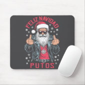 Feliz Navidad Putos Funny Rude Spanish Santa Middl Muismat (Met muis)