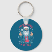 Feliz Navidad Putos Funny Rude Spanish Santa Middl Sleutelhanger (Voorkant)