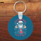 Feliz Navidad Putos Funny Rude Spanish Santa Middl Sleutelhanger (Voorkant)