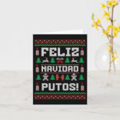 Feliz Navidad Putos Grappig Mexicaans Kersttrui Kaart (Gele Bloem)