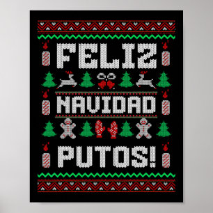 Feliz Navidad Putos Grappige Mexicaanse Kerst Swea Poster