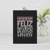 Feliz Navidad Putos Grappige Mexicaanse Verschrikk Kaart (Staand voorkant)