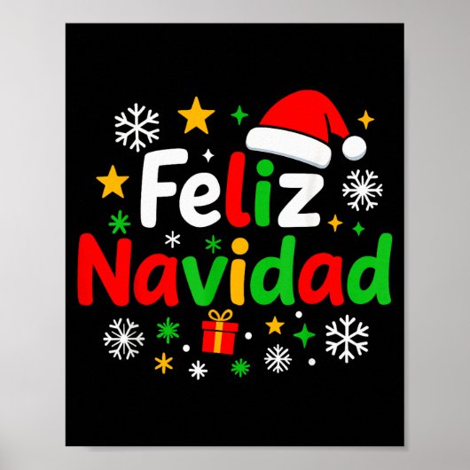 Feliz Navidad pyjamashirt, Cute Spaans Mexicaans  Poster (Voorkant)