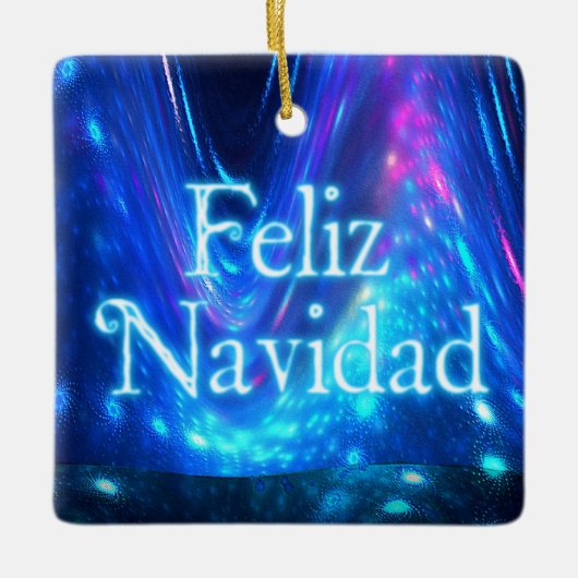 Feliz Navidad - Qaanaaq - Northern Lights Keramisch Ornament (Voorkant)