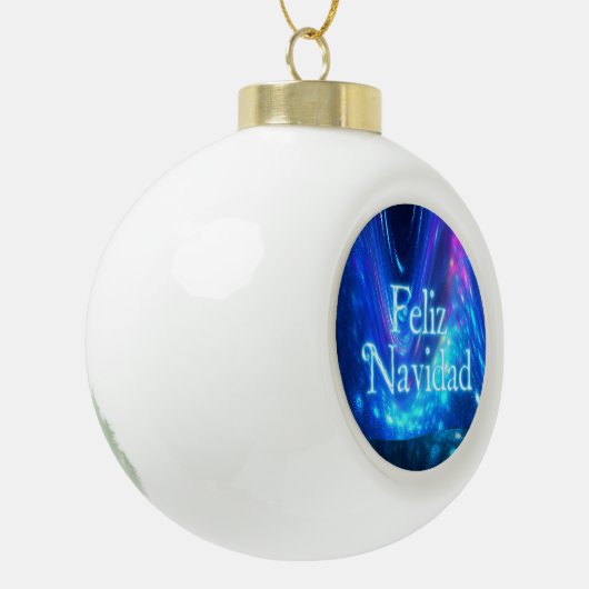 Feliz Navidad - Qaanaaq - Northern Lights Keramische Bal Ornament (Links)